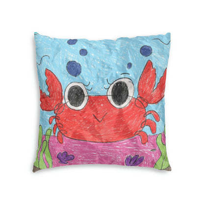 Lobster Crab Graphic Sea Lovers Tufted Floor Pillow, Square