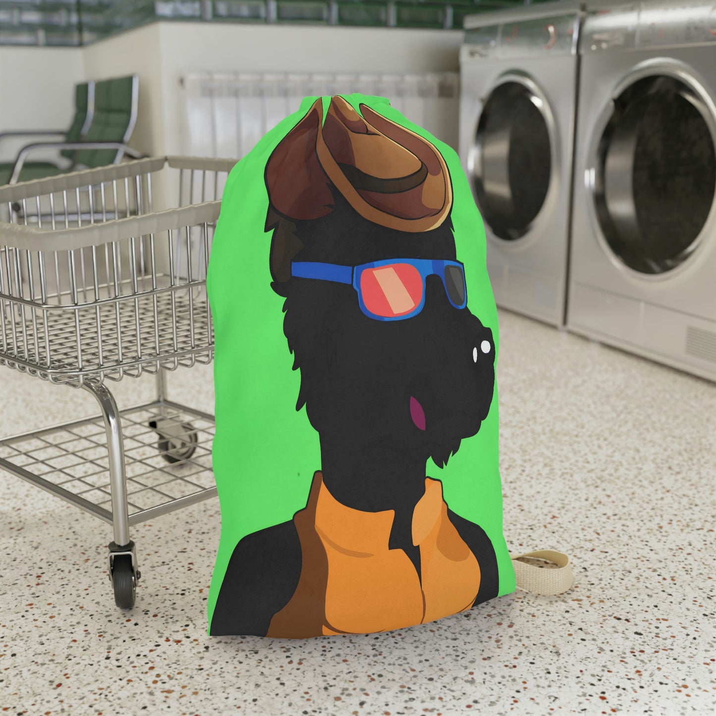 Cowgirl Wolf Cyborg Wolve Laundry Bag