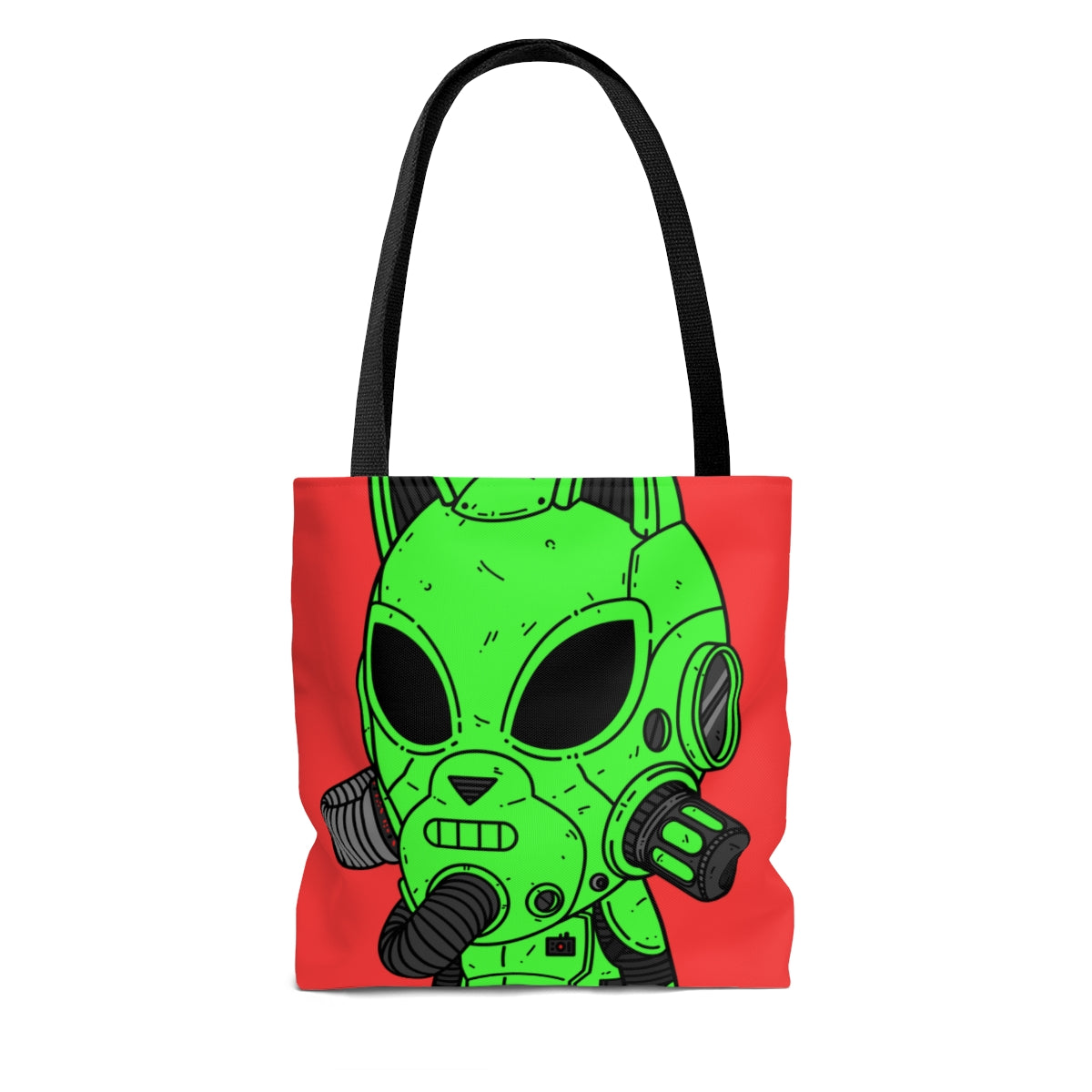 Cat Ears Armored Green Future Alien Cyborg Machine Visitor AOP Tote Bag