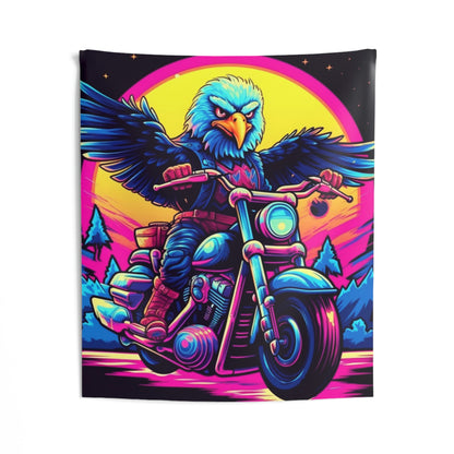 Bald Eagle American Motorcyclist USA Style Indoor Wall Tapestries