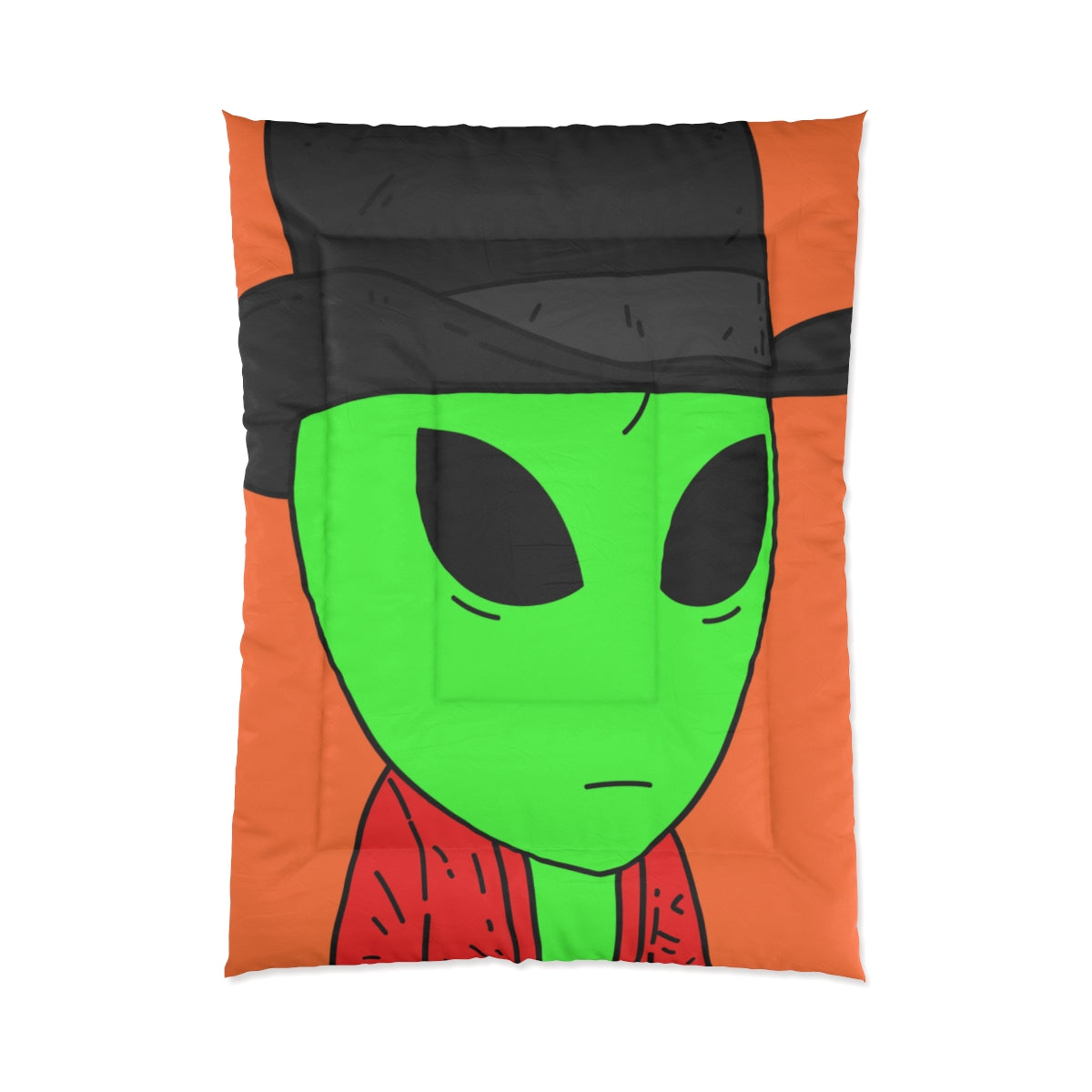 Red Robe Alien Black Top Hat Green Visitor Bed Comforter