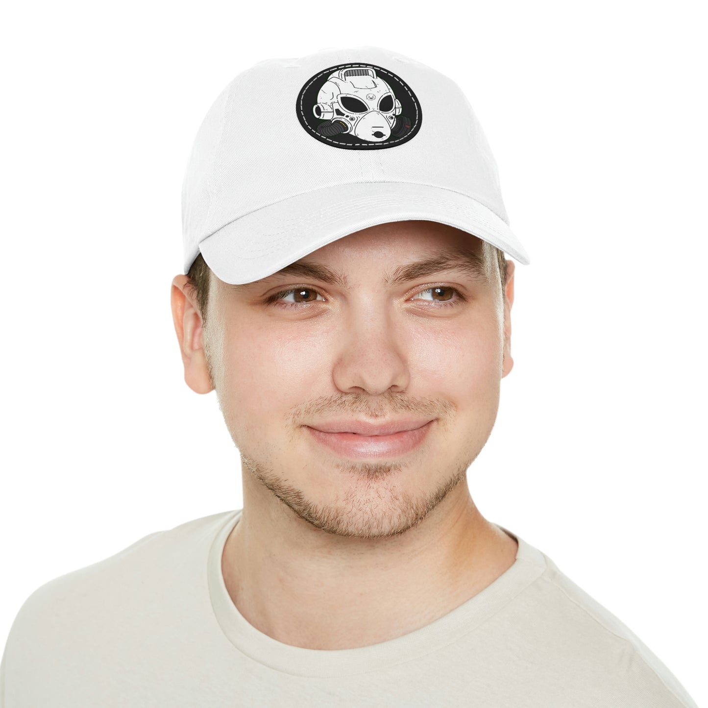 Alien Head LOL Visitor Dad Hat with Leather Patch (Round)