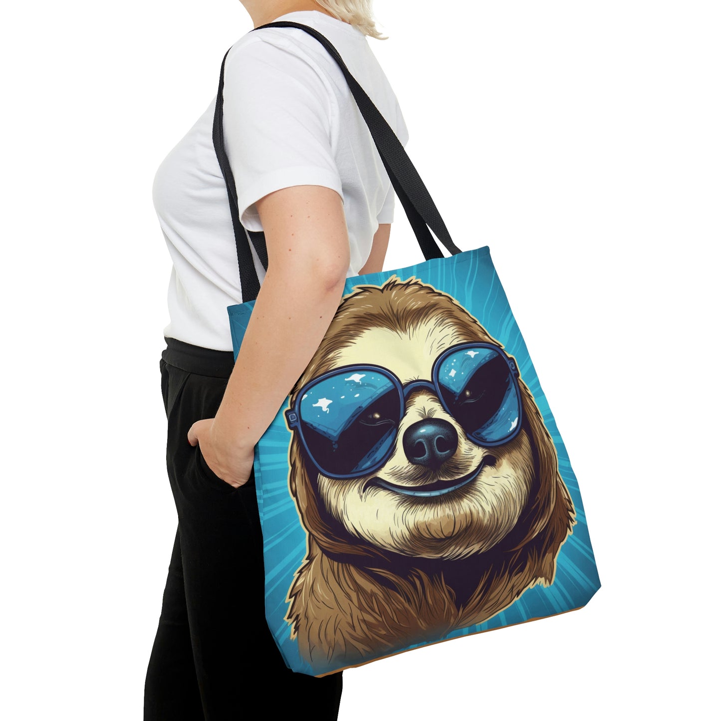 Retro Space Sloth Animal Design Tote Bag (AOP)