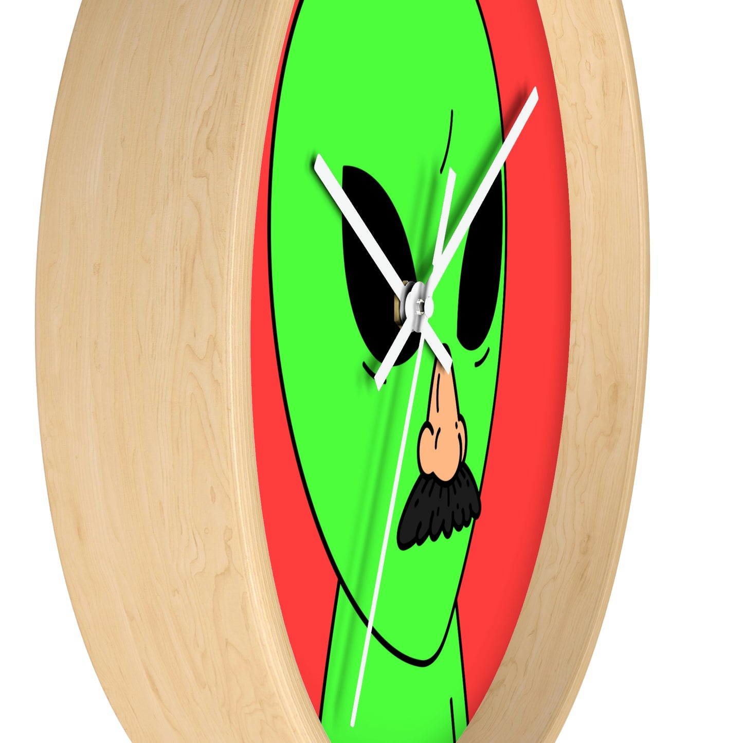 Green Visitor Alien Disguised Fake Nose Wall clock