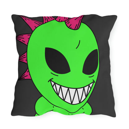 Spiked Pink Hair Muscle Alien Visitor Outdoor Pillows