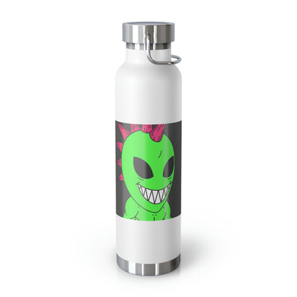 Spiked Pink Hair Muscle Alien Visitor Copper Vacuum Insulated Bottle, 22oz