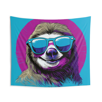 Galactic Sloth Retro-Inspired Animal Indoor Wall Tapestries