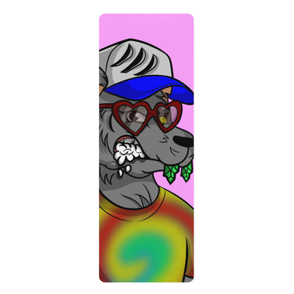 Valentine Heart Wolf Werewolve Tiedye Rubber Yoga Mat