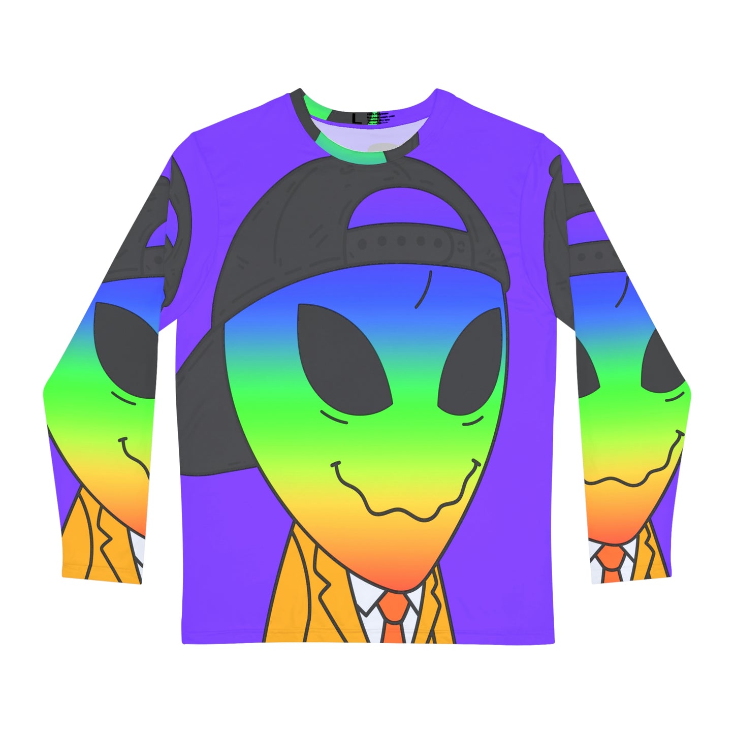 Rainbow Multi Color Visitor Gold Suit Visitor Men's Long Sleeve AOP Shirt