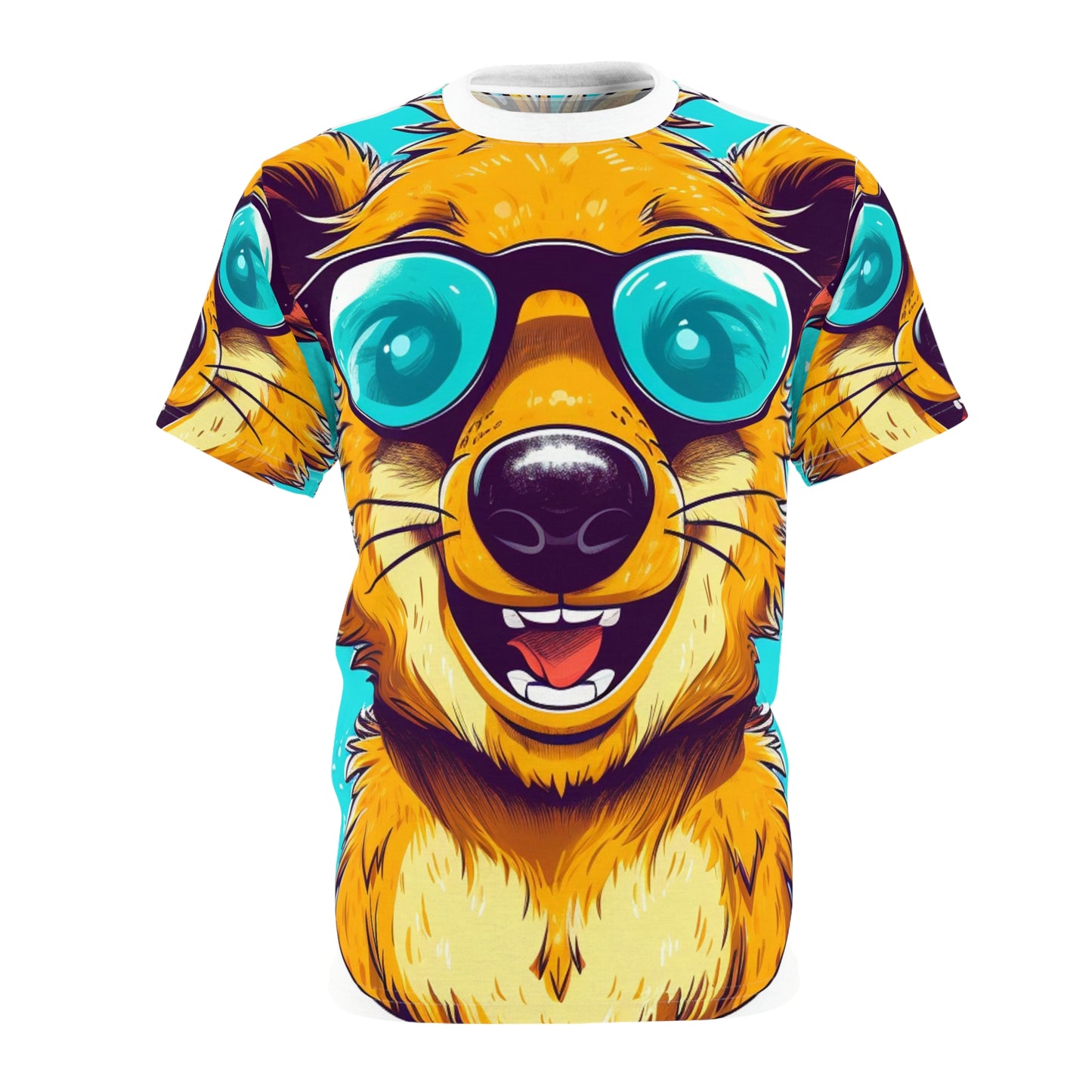 Camiseta unisex de corte y costura con diseño de dibujos animados de Quokka Happy Animal (AOP) 