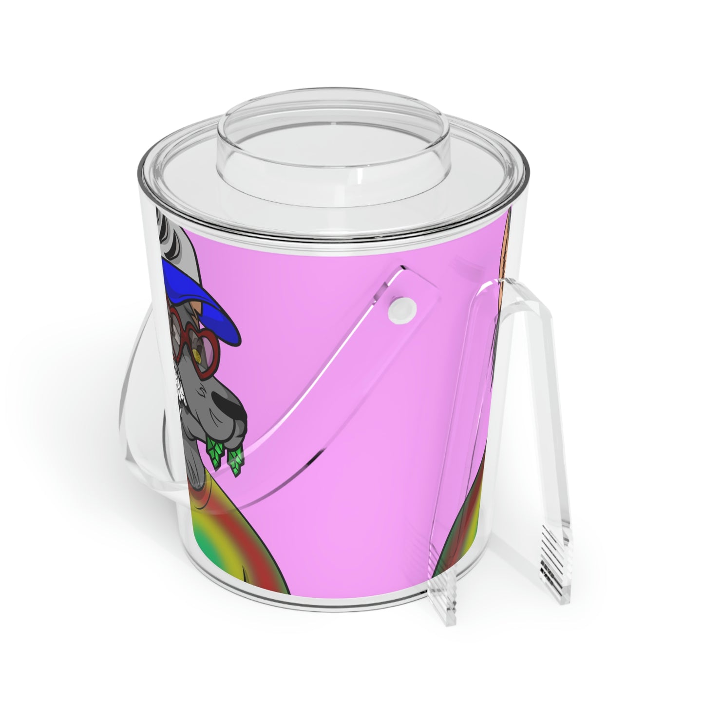 Valentine Heart Wolf Werewolve Tiedye Ice Bucket with Tongs