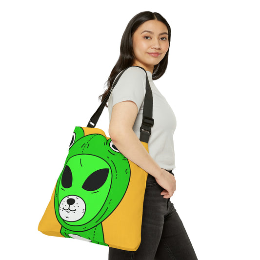 Frog Alien Visitor Adjustable Tote Bag (AOP)