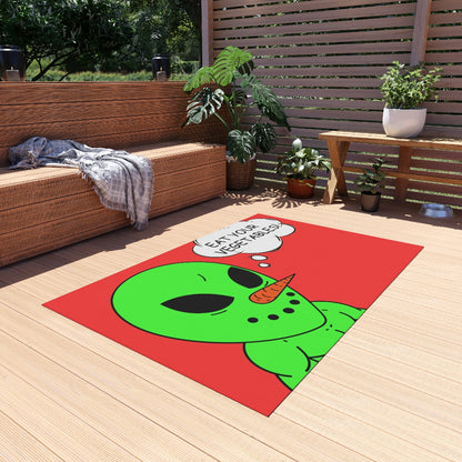 Veggie Visi The Vegetable Visitor Alien Eat Your Veg Outdoor Rug