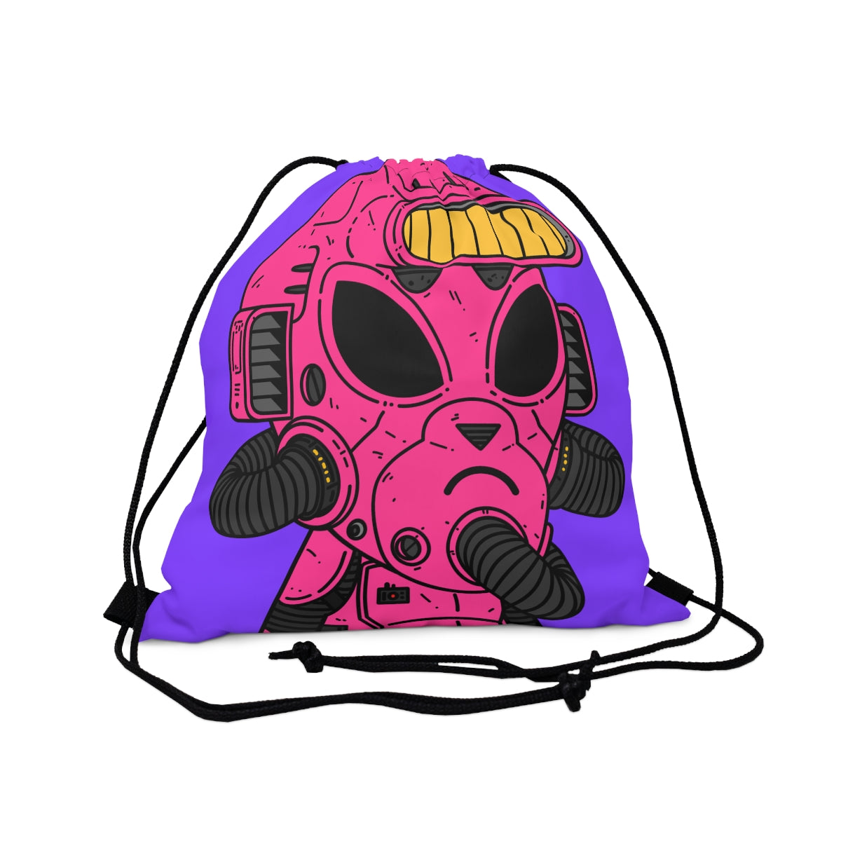 Armored Pink Future Alien Cyborg Machine Visitor Outdoor Drawstring Bag