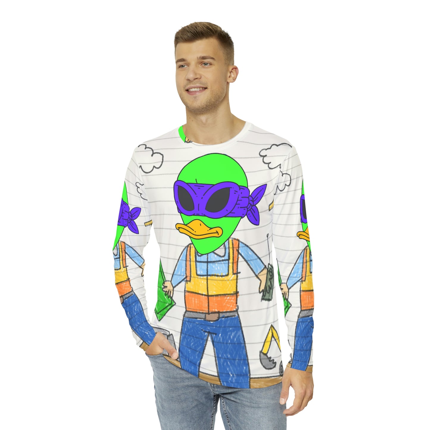 Contractor Building Capital Builder Visitor 751 Alien Men's Long Sleeve AOP Shirt