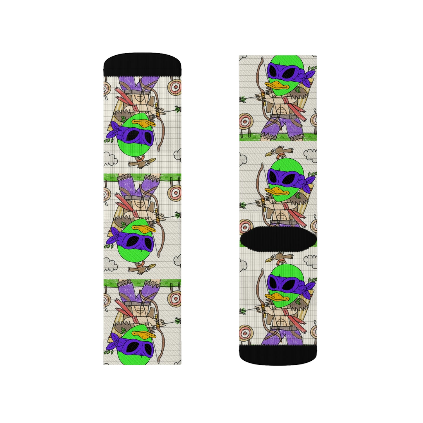 Archer Shooter Alien Bow Arrow Mark Hunter Visitor 751 Sublimation Socks