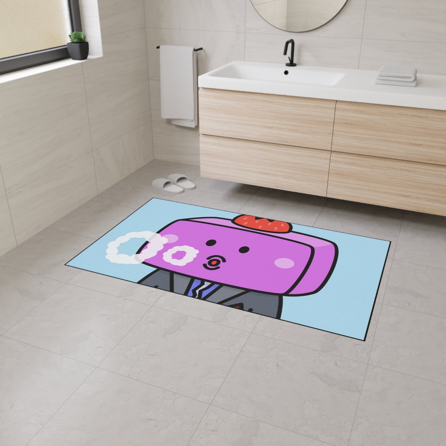 Strawberry Fruit Head Block Heavy Duty Floor Mat