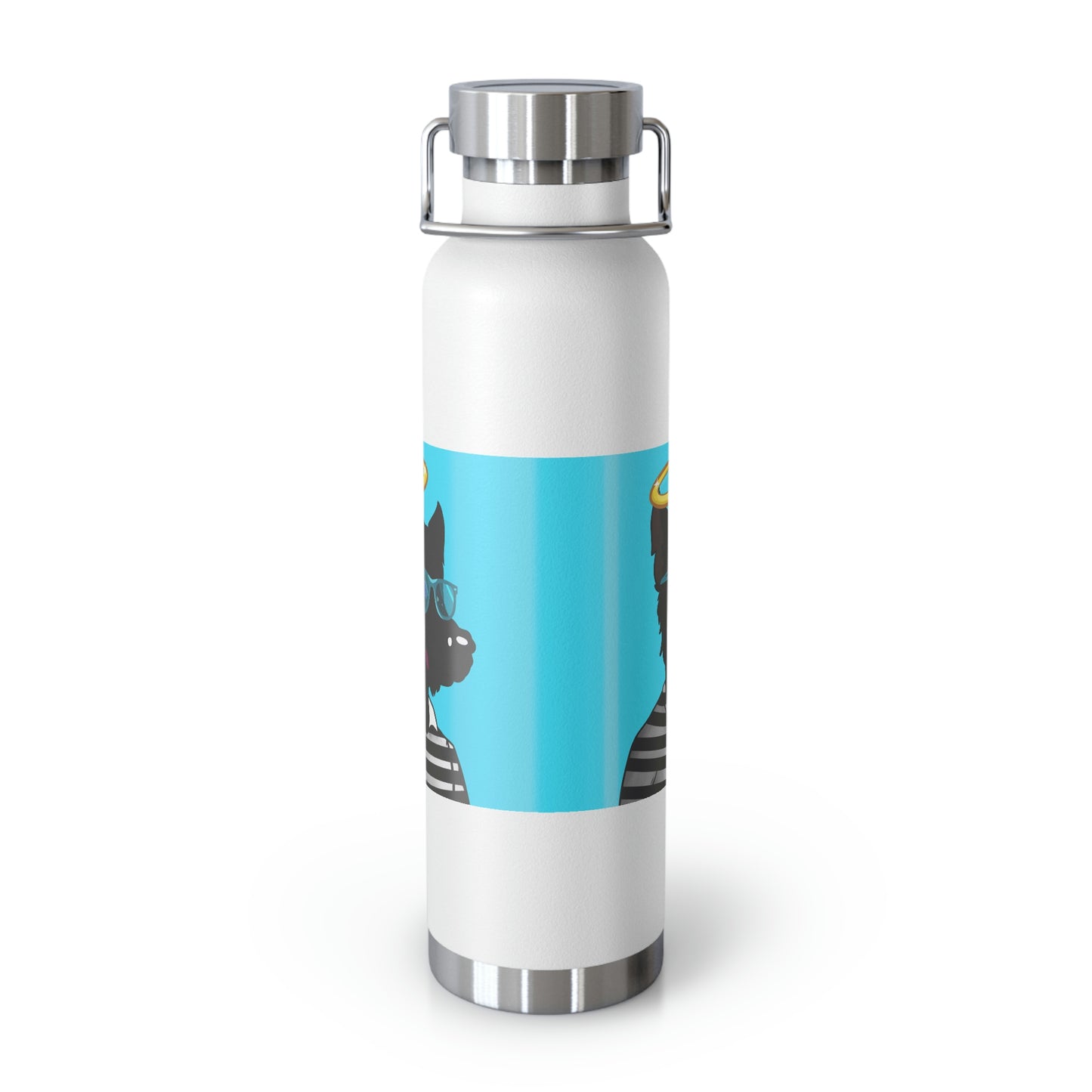 Halo Christian Wolf Angel Werewolve Copper Vacuum Insulated Bottle, 22oz