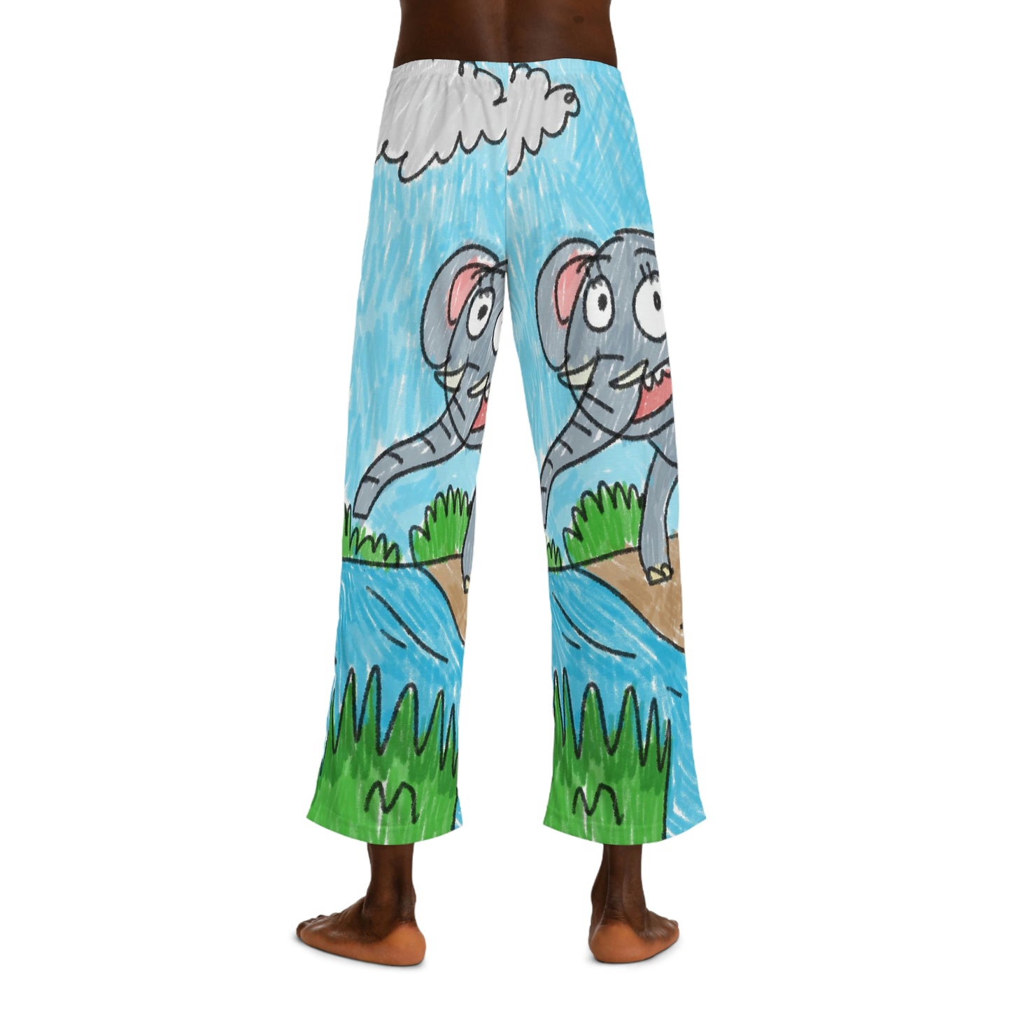 Elefante Elephant King Safari Animal Men's Pajama Pants (AOP)