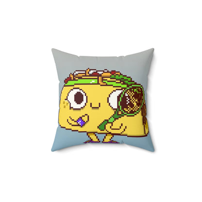 Tennis Taco Racket Sport Spun Polyester Square Pillow