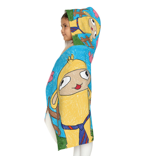Llama Lovers: Heart and Animal Design Graphic Youth Hooded Towel
