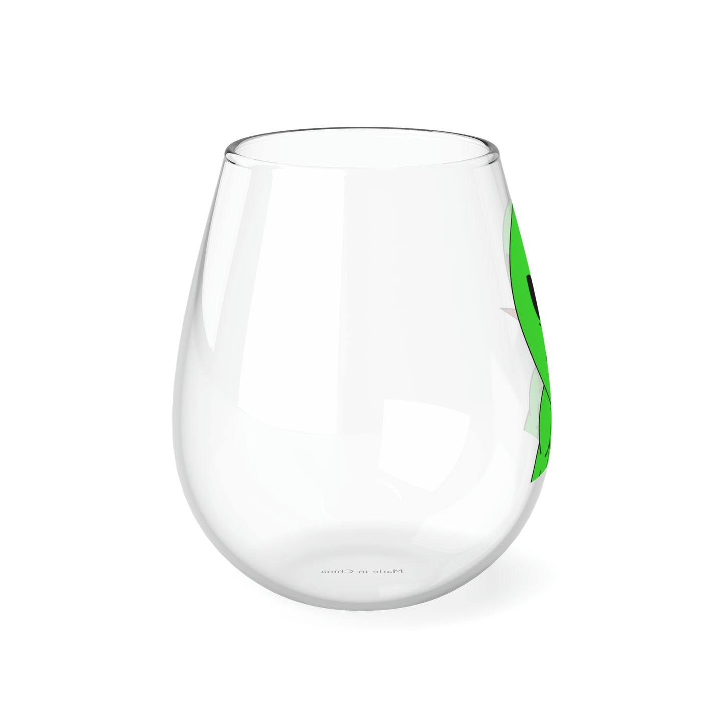 Veggie Visi Alien Vegetable Visitor Stemless Wine Glass, 11.75oz