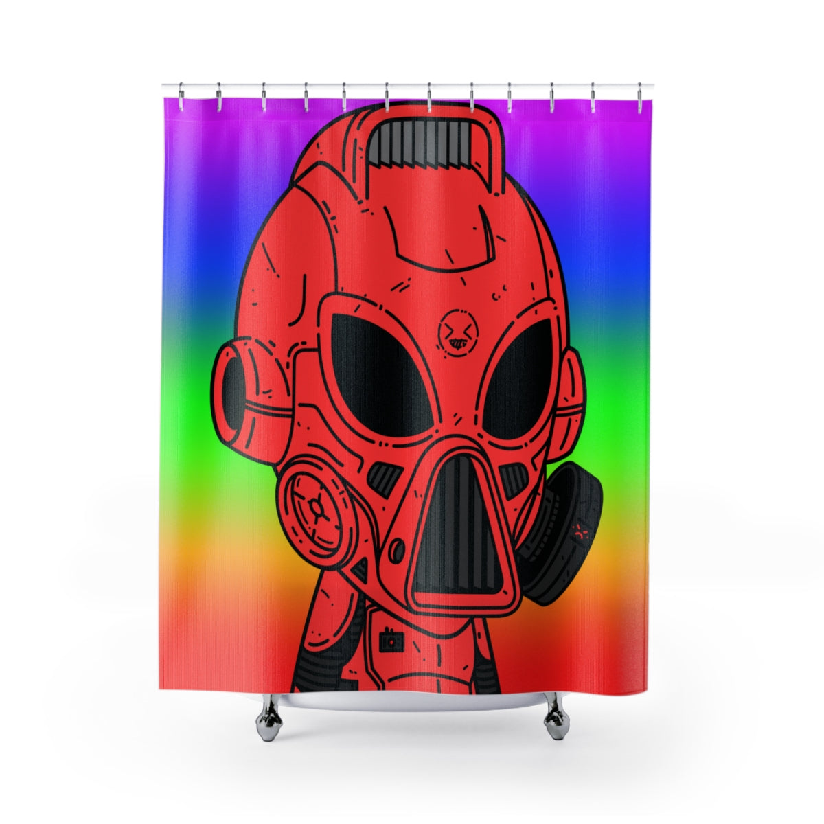 LOL Rainbow Armored Red Future Alien Cyborg Machine Visitante Cortinas de ducha