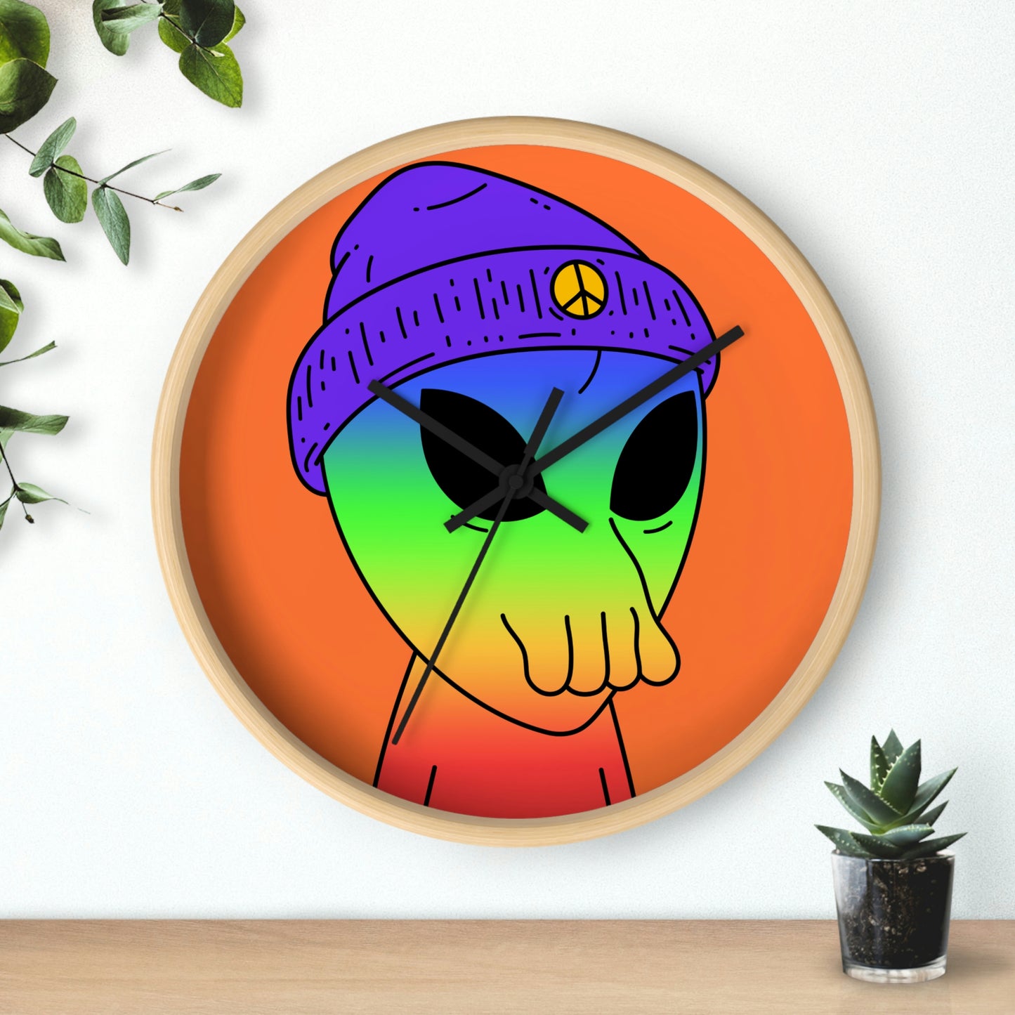 Peace Alien Pride Wall clock