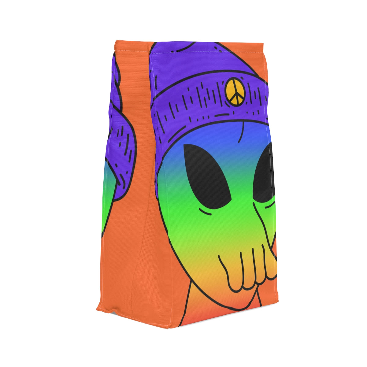 Rainbow Peace Alien Squid Mouth Visitor Polyester Lunch Bag