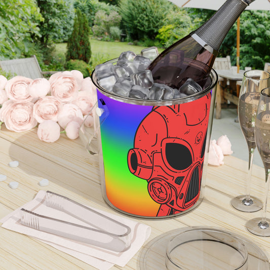 Pride Rainbow Robot Cyborg Alien Ice Bucket with Tongs