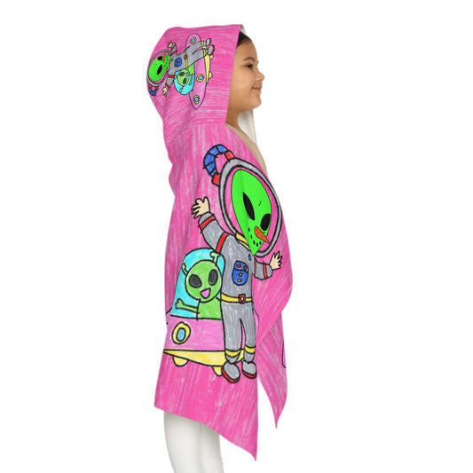 Veggie Visi Alien Vegetable Visitor UFO Youth Hooded Towel