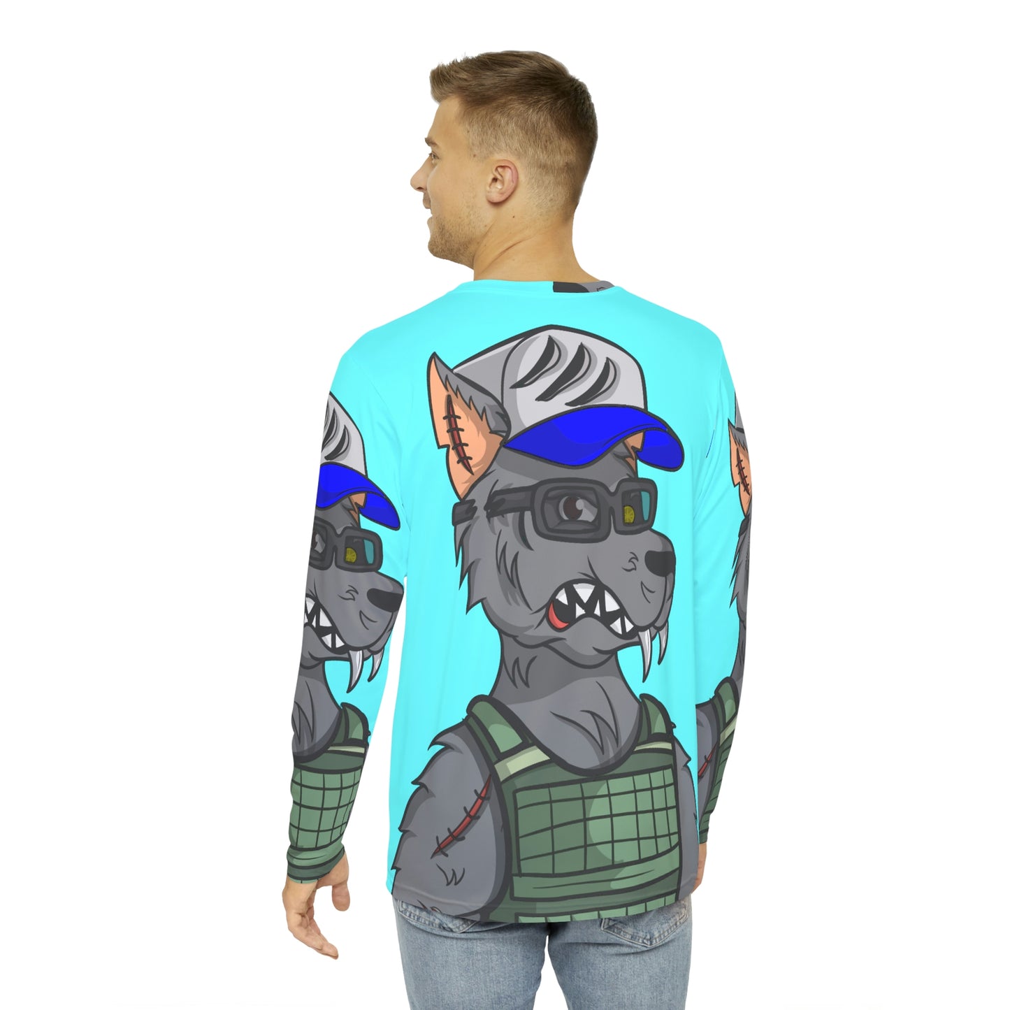 Army Wolve Wolf Men's Long Sleeve AOP Shirt