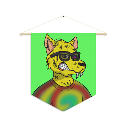 Wolve Cyborg Tie Dye Wolf Shirt Yellow Fur Cool Sun Glasses Pennant