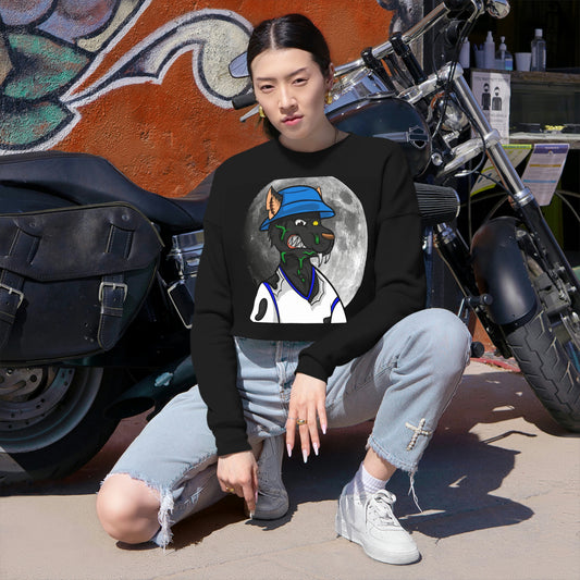 Full Moon Cyborg Werewolve Wolf Women's Cropped Sweatshirt