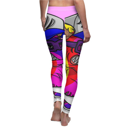 Tie Dye Wolf Pride Werewolve Women's Cut & Sew Casual Leggings