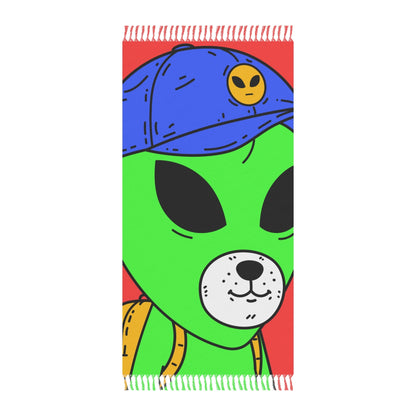 White Dog Bear Mouth Alien Green Visitor Yellow Backpack Blue Visi Hat Boho Beach Cloth