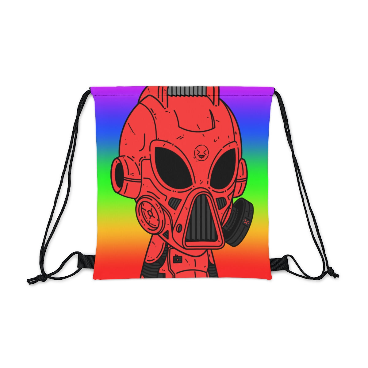 LOL Rainbow Armored Red Future Alien Cyborg Machine Visitor Outdoor Drawstring Bag