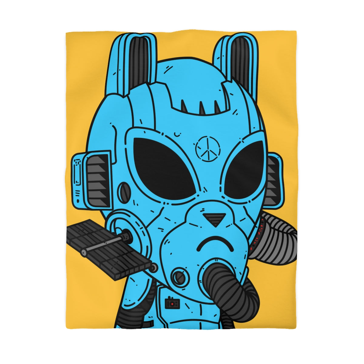 Armored Blue Peace Future Alien Cyborg Machine Visitor Microfiber Duvet Cover