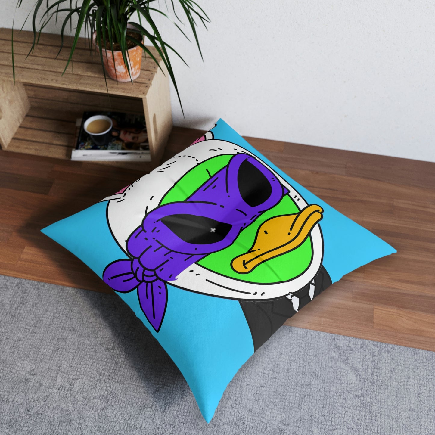 Easter Bunny Alien Visitor 751 Rabbit Tufted Floor Pillow, Square