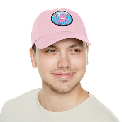 The Kraken Octopus Clean Graphic Dad Hat with Leather Patch (ラウンド)