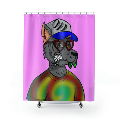 Valentine Heart Wolf Werewolve Tiedye Shower Curtains