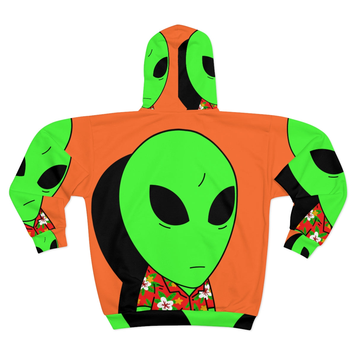 Shadow Effect Alien AOP Unisex Zip Hoodie