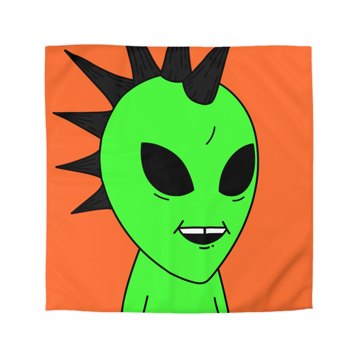 Black Hair Spiked Visitor Alien Microfiber Duvet Cover