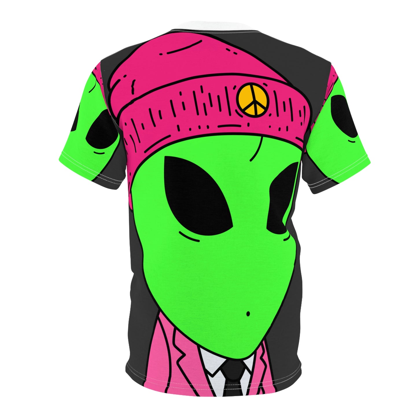 Alien in Peace Hat Business Pro Visitor Outerspace Unisex AOP Cut & Sew Tee