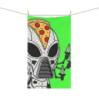 Knive Peppe Pizza Viz Wiz Armored White Future Alien Cyborg Machine Visitor Kitchen Towel