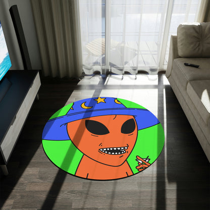 Alien Wizard Visi Potion Drink Round Rug