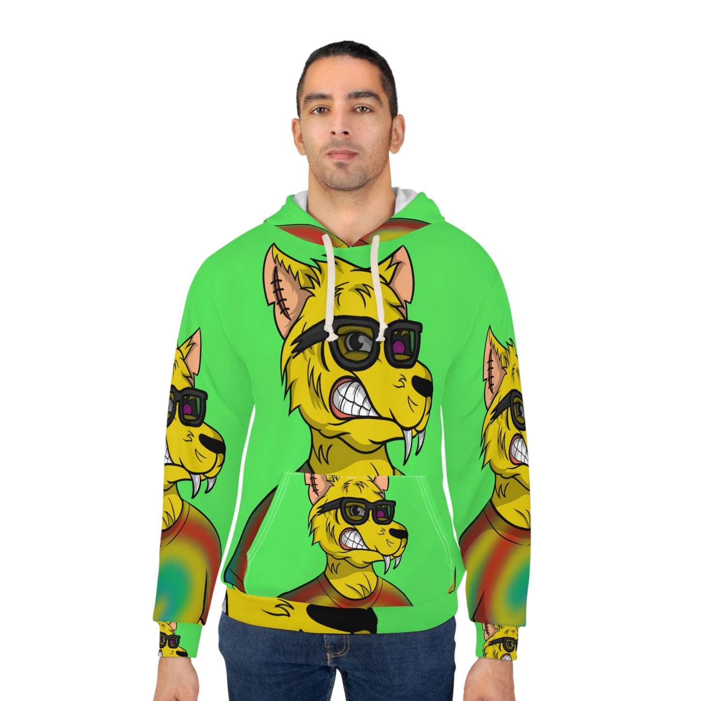 Stylish Suburban Gang Wolf Werewolve AOP Unisex Pullover Hoodie