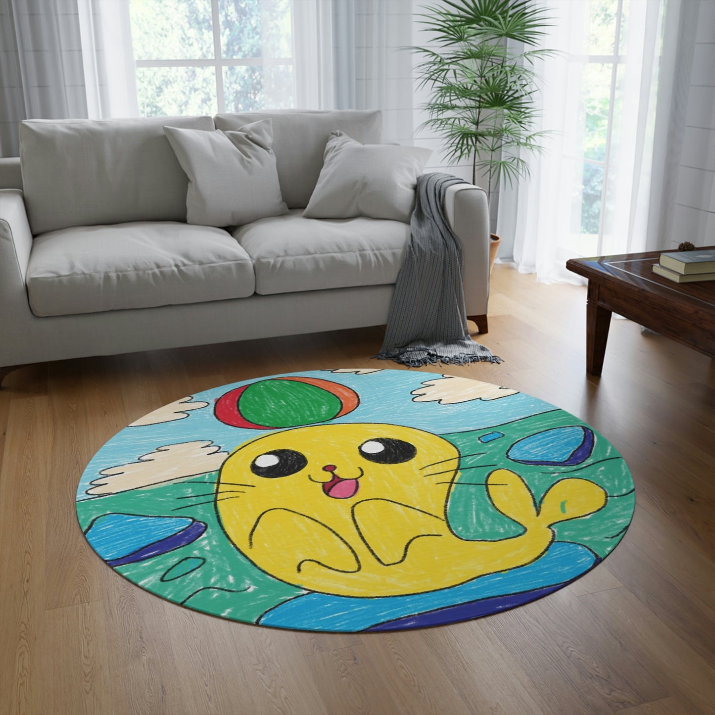 Seal Trick Marine Ocean Animal Sea Creature Round Rug