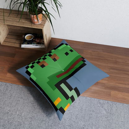 Dinosaur Dino Pixel Tufted Floor Pillow, Square