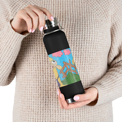 Llama Lovers: Heart and Animal Design Graphic Copper Vacuum Insulated Bottle, 22oz